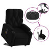 Sillón reclinable de masaje elevable tela negro 5