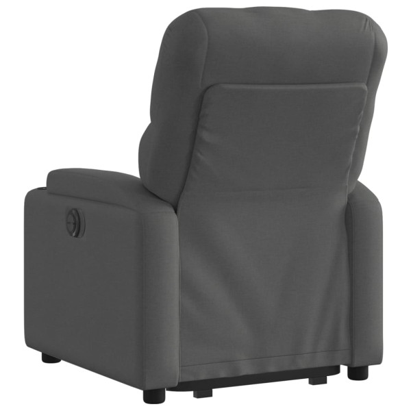 Sillón reclinable elevable de tela gris oscuro M 4