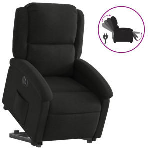 Sillón eléctrico reclinable elevable de tela negro H