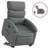 Sillón eléctrico reclinable elevable de tela gris oscuro 2