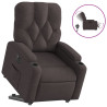 Sillón eléctrico reclinable elevable de tela marrón oscuro 2