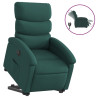 Sillón eléctrico reclinable elevable de tela verde oscuro 2