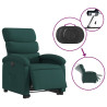 Sillón eléctrico reclinable elevable de tela verde oscuro 5