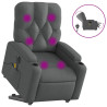 Sillón de masaje eléctrico reclinable elevable tela gris oscuro 2