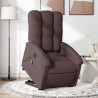 Sillón masaje eléctrico reclinable elevable tela marrón oscuro 1