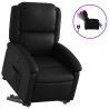 Sillón reclinable elevable eléctrico de cuero sintético negro 2