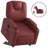 Sillón elevable eléctrico cuero artificial rojo tinto 2