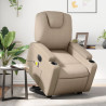 Sillón reclinable de masaje eléctrico cuero sintético capuchino 1