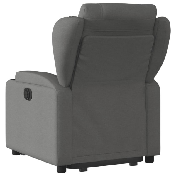 Sillón reclinable elevable de tela gris oscuro M 4