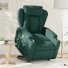 Sillón reclinable elevable tela verde oscuro 1