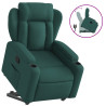 Sillón reclinable elevable tela verde oscuro 2