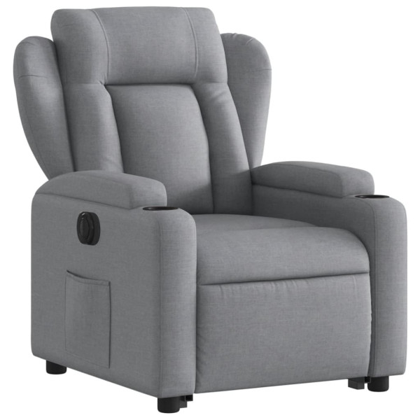 Sillón eléctrico reclinable elevable de tela gris claro M 3