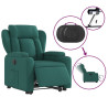 Sillón eléctrico reclinable elevable de tela verde oscuro 5