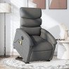 Sillón de masaje eléctrico reclinable elevable tela gris oscuro 1
