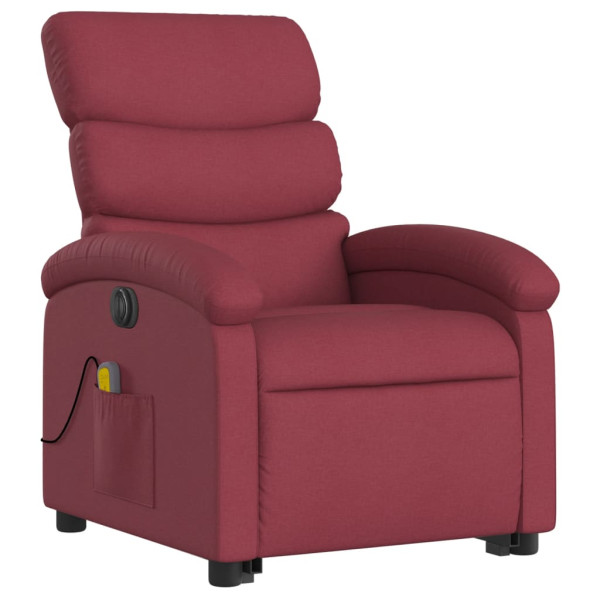 Sillón de masaje elevable eléctrico tela rojo tinto M 3