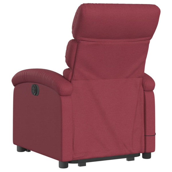 Sillón de masaje elevable eléctrico tela rojo tinto M 4