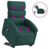 Sillón masaje eléctrico reclinable elevable tela verde oscuro 2