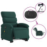 Sillón masaje eléctrico reclinable elevable tela verde oscuro 5