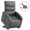 Sillón reclinable elevable eléctrico de cuero sintético gris 2
