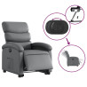 Sillón reclinable elevable eléctrico de cuero sintético gris 5