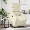 Sillón reclinable elevable eléctrico de cuero sintético crema 1