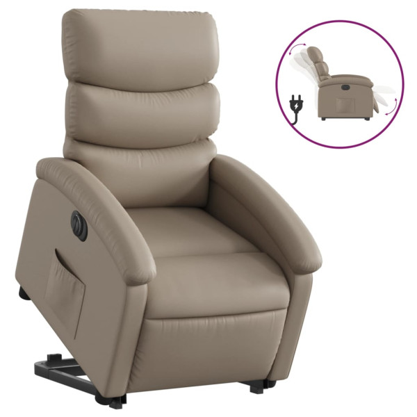 Sillón elevable eléctrico cuero artificial capuchino M 2