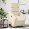 Sillón reclinable elevable cuero artificial color crema 1