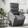Sillón reclinable elevable cuero artificial gris 1
