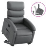 Sillón reclinable elevable cuero artificial gris 2