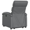 Sillón reclinable elevable cuero artificial gris 4