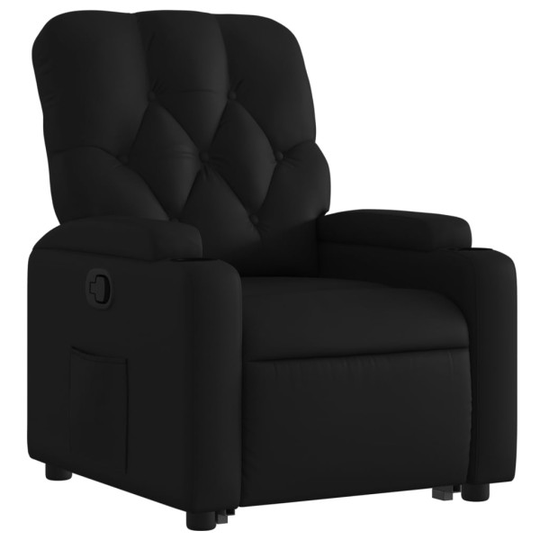 Sillón reclinable elevable cuero artificial negro M 3