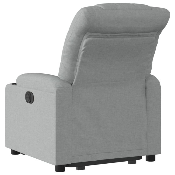 Sillón reclinable elevable de tela gris claro M 4