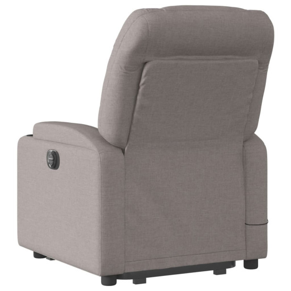 Sillón de masaje eléctrico reclinable elevable tela taupé M 4