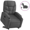 Sillón eléctrico reclinable elevable de tela gris oscuro 2