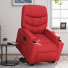 Sillón reclinable elevable cuero artificial rojo 1