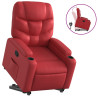 Sillón reclinable elevable cuero artificial rojo 2