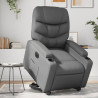 Sillón reclinable elevable eléctrico de cuero sintético gris 1