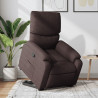 Sillón reclinable elevable tela marrón oscuro 1