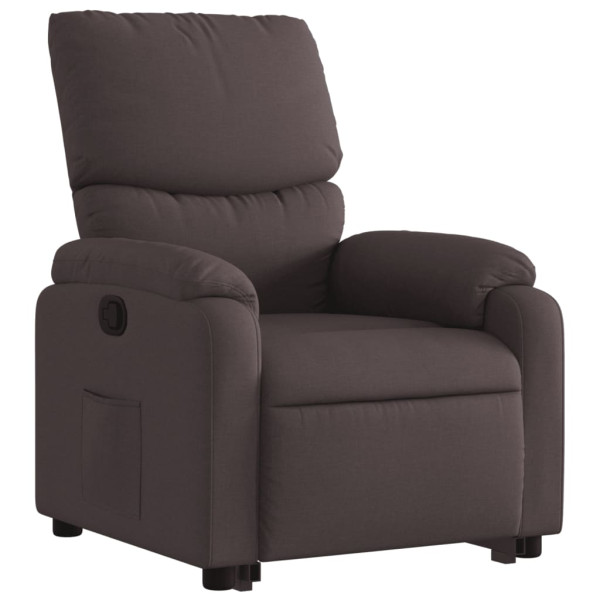 Sillón reclinable elevable tela marrón oscuro M 3