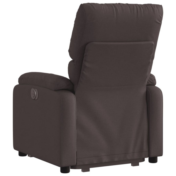 Sillón reclinable elevable tela marrón oscuro M 4