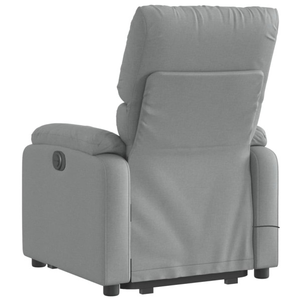 Sillón de masaje eléctrico reclinable elevable tela gris claro M 4