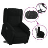 Sillón reclinable elevable tela negro 5