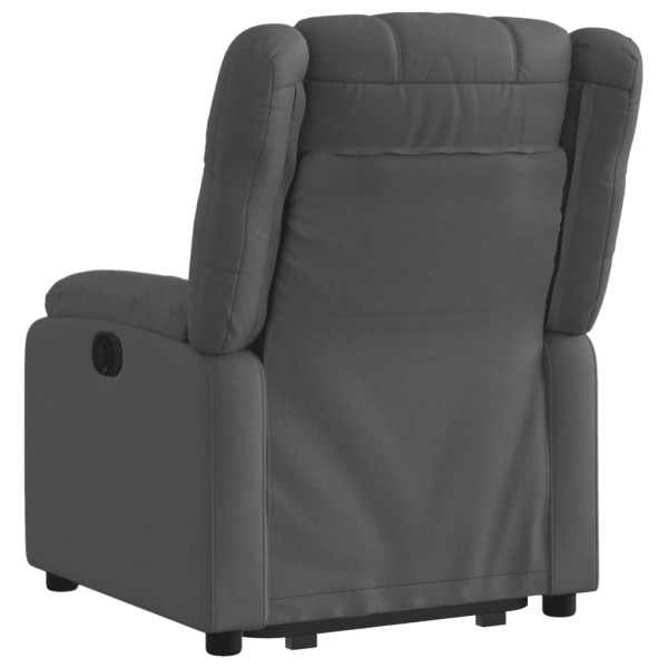 Sillón eléctrico reclinable elevable de tela gris oscuro M 4