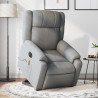 Sillón de masaje eléctrico reclinable elevable tela gris claro 1