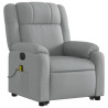 Sillón de masaje eléctrico reclinable elevable tela gris claro 3