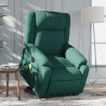 Sillón masaje eléctrico reclinable elevable tela verde oscuro 1
