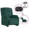 Sillón masaje eléctrico reclinable elevable tela verde oscuro 5