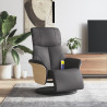 Sillón reclinable de masaje con reposapiés cuero sintético gris 1