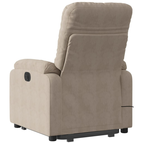 Sillón masaje eléctrico reclinable elevable tela gris taupe M 4
