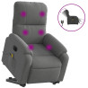 Sillón masaje eléctrico reclinable elevable tela gris oscuro 2